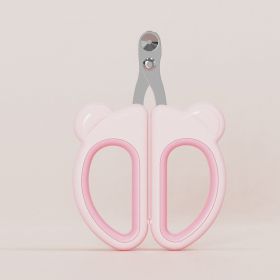 Cat nail clippers, dog nail clippers, cat and dog full nail clippers, double hole small blind clippers, cat and dog universal pet products (colour: Pink)