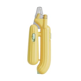 Cactus pet nail clippers, cat nail clippers, dog nail clippers, electric LED blood thread pet products, cross-border (colour: Cactus Purple Lamp Style - Yellow)